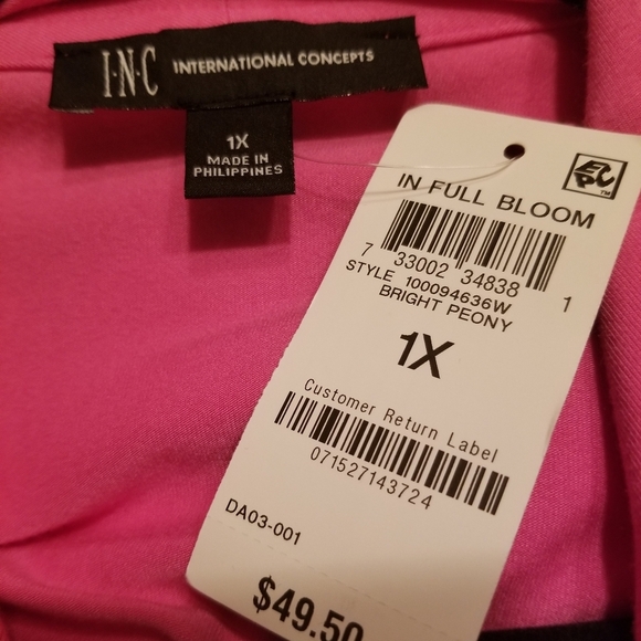 INC International Concepts Pink Wrap Blouse Relaxed Fit - Picture 2 of 8